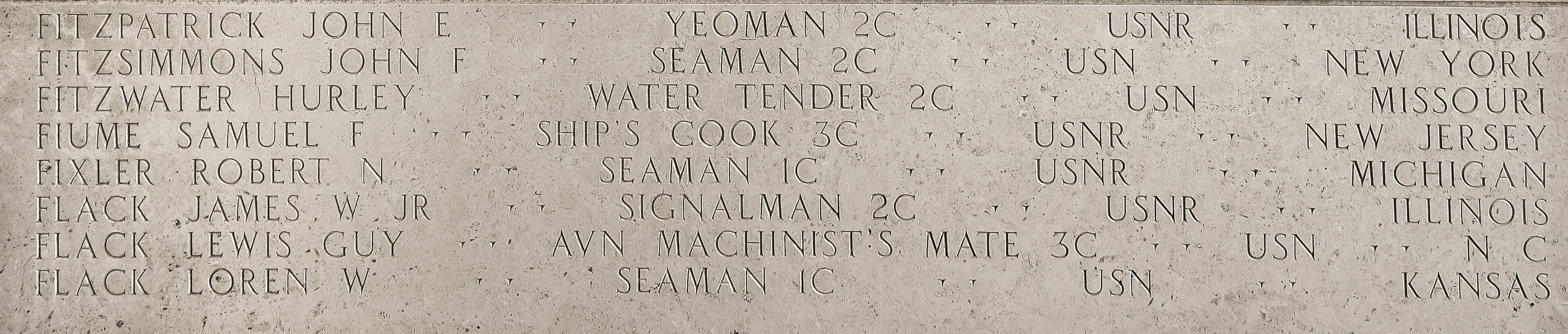 John E. Fitzpatrick, Yeoman Second Class